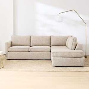 Gia 2-Piece Oatmeal Chaise Sectional