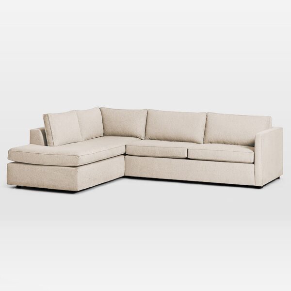 Gia 2-Piece Oatmeal Chaise Sectional