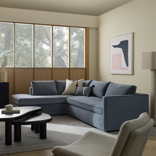 Gia 2-Piece Oatmeal Chaise Sectional