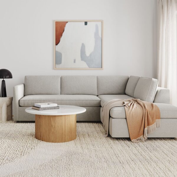 Gia 2-Piece Oatmeal Chaise Sectional