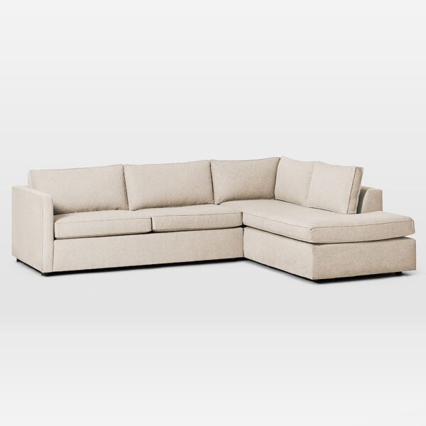 Gia 2-Piece Oatmeal Chaise Sectional