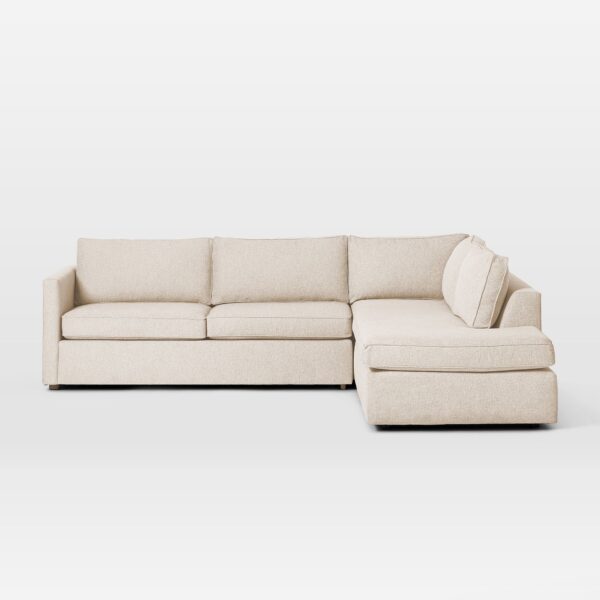 Gia 2-Piece Oatmeal Chaise Sectional